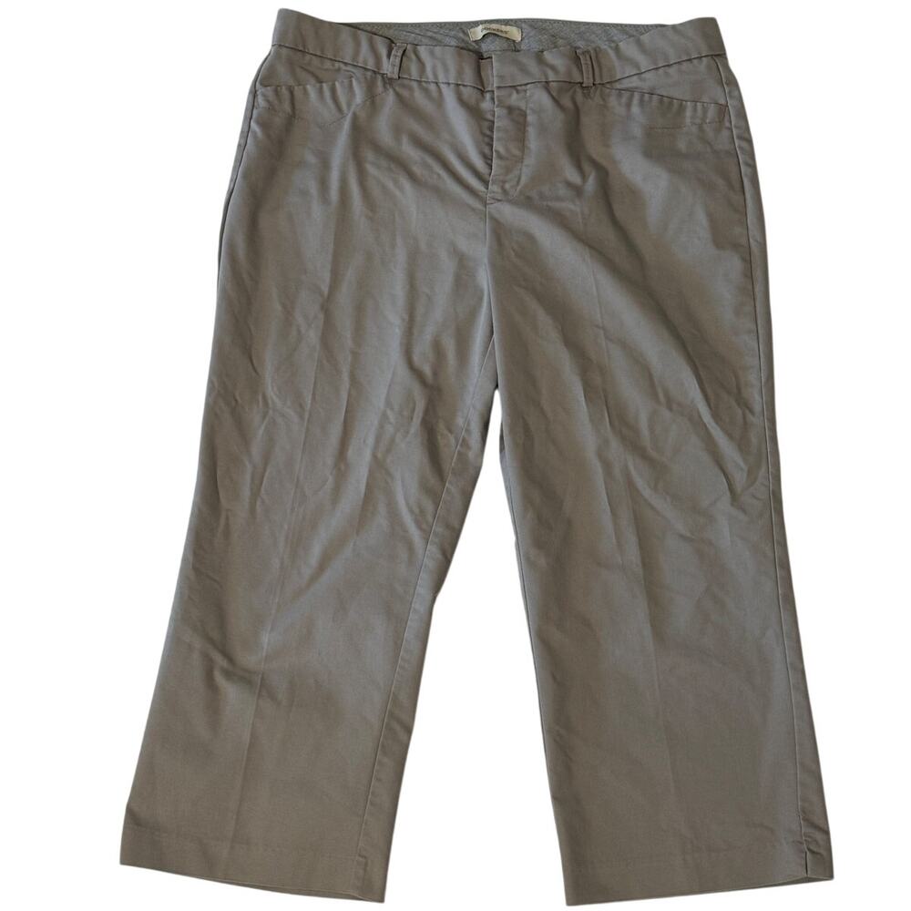 Dockers Wide Leg Capri Pants, Gray, Size 14